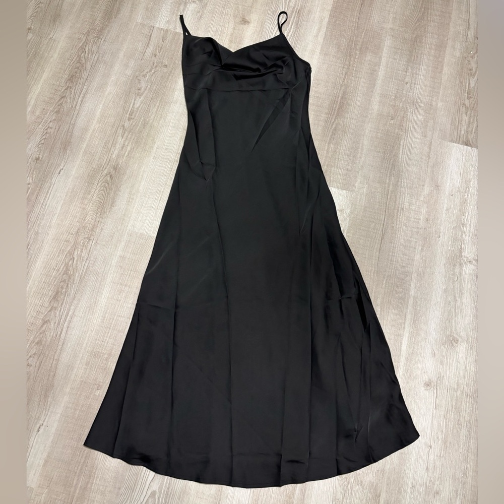NWOT Black Satin Slip Dress